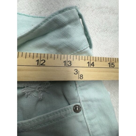 American Eagle Shorts Womens Sz 2 Cut-Off Frayed Distressed Stretch Pockets Aqua - Picture 4 of 11